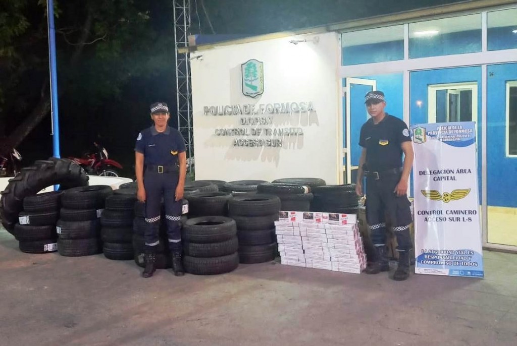 Valuados en casi 12 millones de pesos, la Policía secuestró electrodomésticos, cubiertas y cigarrillos 